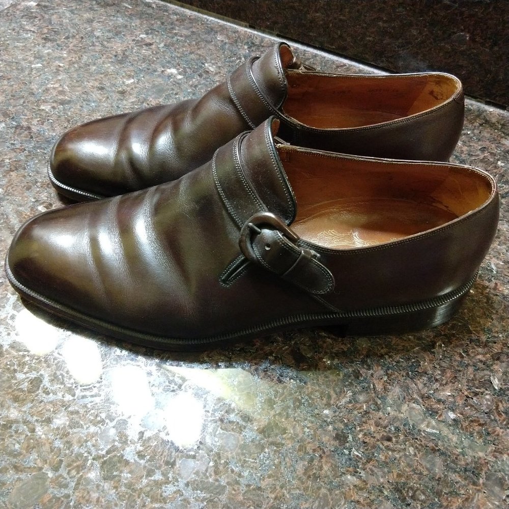 Bally Bootmaker Scribe Brown Leather Monk Strap 10.5E Great Pre-Owned Swiss